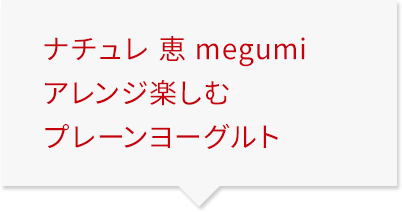 ナチュレ 恵 megumi アレンジ楽しむプレーンヨーグルト